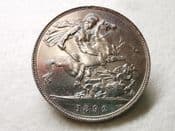 Victoria, Silver (.925), Crown 1892, Cleaned AEF, CS8072