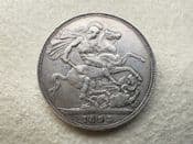 Victoria, Silver (.925), Crown 1893 LVI, Cleaned AVF, CS11399