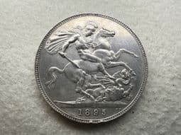 Victoria, Silver (.925), Crown 1895 LVIII, Cleaned VF Edge Knocks, CS11394