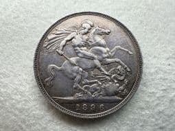 Victoria, Silver (.925), Crown 1896 LX, VF, CS11397