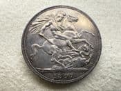Victoria, Silver (.925), Crown 1897 LX, EF Hairlines, CS11458