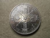 Victoria, Silver (.925), Double Florin 1887 (Arabic 1), Cleaned AEF, CS8752