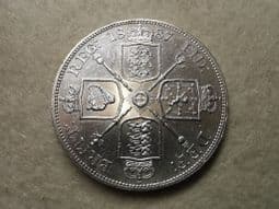 Victoria, Silver (.925), Double Florin 1887 (Arabic 1), Cleaned AEF, CS8752