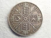 Victoria, Silver (.925), Double Florin 1890, AF, CS13365