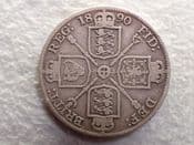 Victoria, Silver (.925), Double Florin 1890, Fair, CS13535