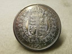 Victoria, Silver (.925), Halfcrown 1887, Cleaned AEF, CS8823