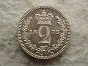 Victoria, Silver (.925), Maundy Twopence 1872, AUNC, CS13345