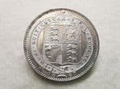 Victoria, Silver (.925), One Shilling 1887, Cleaned GVF, CS9954