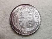 Victoria, Silver (.925), One Shilling 1887, Toned EF, CS10905