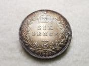 Victoria, Silver (.925), Sixpence 1889, Toned EF, CS9483