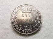 Victoria, Silver (.925), Sixpence 1900, EF Edge Knocks, CS8429