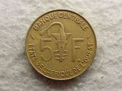 West African States, 5 Francs 1977, VF, CS13340