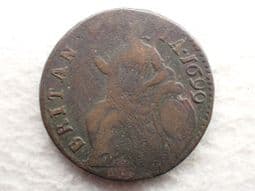 William III, Halfpenny 1699 (BRITAN - IA, Missing N Error, Rare), Fair, CS12910