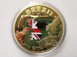 Withdrawal from the EU, 2016 Brexit Gold Plated Medal, NO COA, OS246