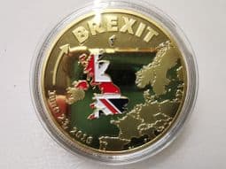 Withdrawal from the EU, 2016 Brexit Gold Plated Medal, NO COA, OS260