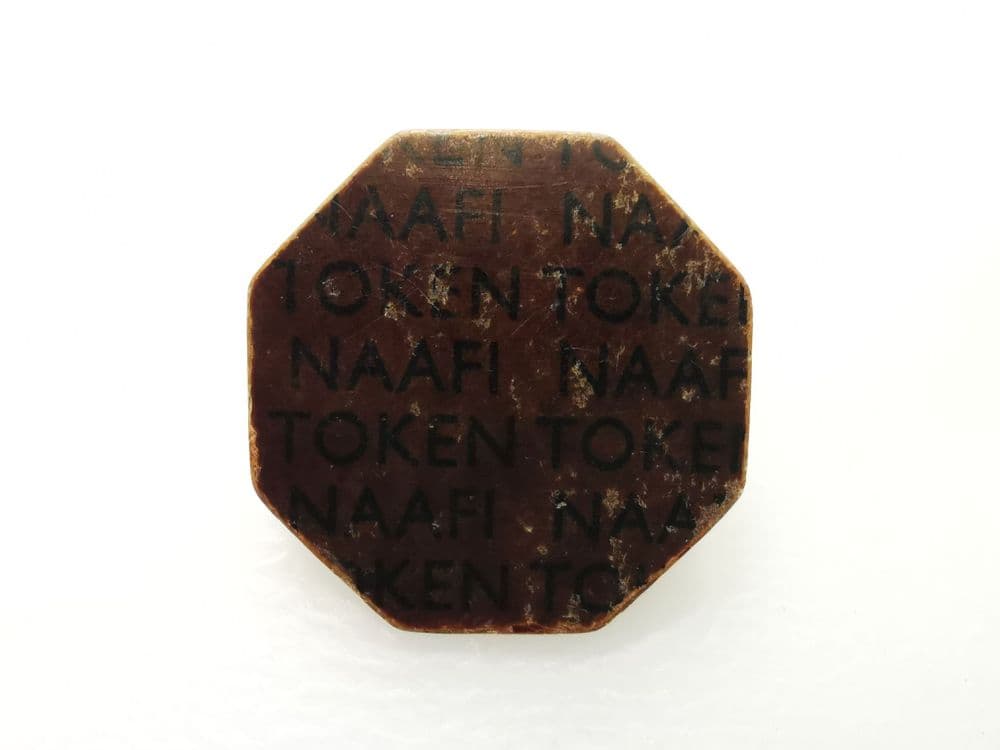 WWII Bakelite 1/2 Franc NAAFI Canteen Token 1944-45 F CS4640