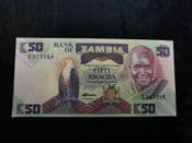 Zambia, 50 Kwacha (1986-87), EF Slight Crease, BKN1590