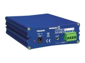 Amplificador WORK  PBA 60H 2x20W @ 4 Ohm. Control RS232. 1 stereo in + 1 mono in. Phantom.