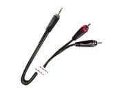 Cable de señal. 1 Mini Jack estéreo macho - 2 RCA macho. 6m MARK MK 72