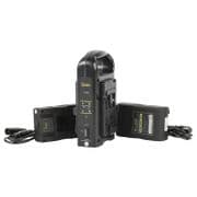 IKAN Dual Pro Battery Charger w/ 2x 95Wh V-Mount Batteries & AB-USB Adapter