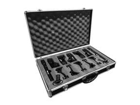 Kit de micrófonos de percusión MARK MK 7000. 1 mic para bombo, 4 mic tom/caja y 2 mic de condensador