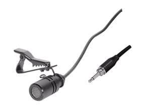 Micrófono de solapa con pinza. Electret. Conector rosca macho de 3.5 mm. Con estuche MARK XS 2010