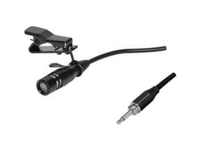 Micrófono de solapa con pinza. Electret. Conector rosca macho de 3.5 mm. Con estuche MARK XS 2020