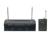 Receptor 2 canales VHF con 2 petacas y 2 micrófonos de solapa WORK WR 204/2