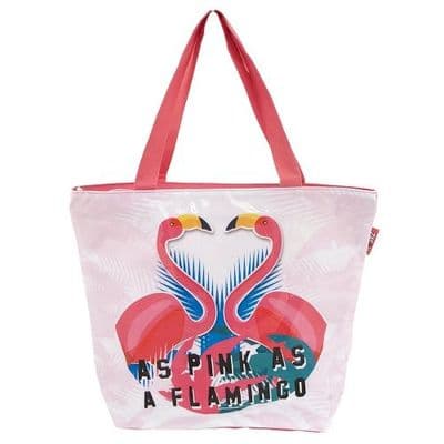 As Pink As A Flamingo Kids Zip-Up Summer Beach Tote Bag