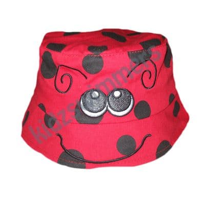 Baby Bush Cotton Ladybird Design Bucket Hat | 3 Sizes 12 Months to 3 Years