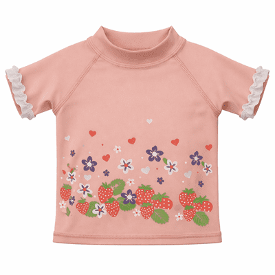 Baby Girls Pink UV Sun Protection Swim Top T-Shirt  18m-2 years