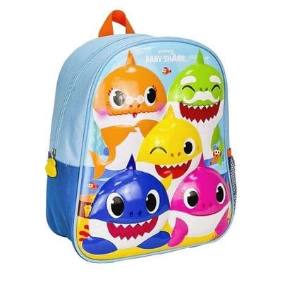 Baby Shark 3D Backpack | Kids Nursery & Toddler School Bag 31 x 25 x 10 cm
