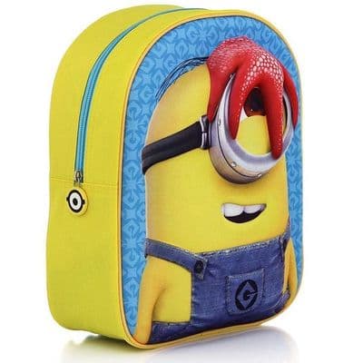 Despicable Me Minions 3D Kids Backpack Fun Character School & Travel Bag
