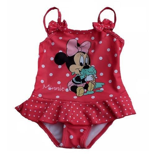 Disney Baby Minnie Mouse Swimming Costume Coral Pink | Toddler Girls Swimwear 12–18 M & 23 M