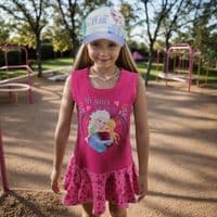 Disney Frozen My Sister My Hero Girls Cotton Summer Dress 3-8 Years