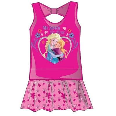 Disney Frozen My Sister My Hero Girls Cotton Summer Dress 3-8 Years