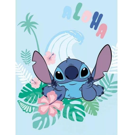 Disney Lilo and Stitch Aloha Kids Fleece Blanket Throw Soft & Cosy