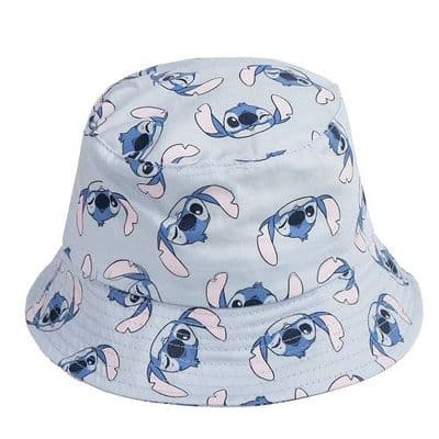 Disney Lilo & Stitch Kids Blue Cotton Bucket Hat Lightweight Summer Hat 2-6yrs