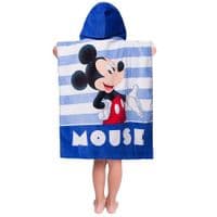 Disney Mickey Mouse & Pluto Official Kids Hooded Beach Poncho Towel  Cotton 2-6 yrs