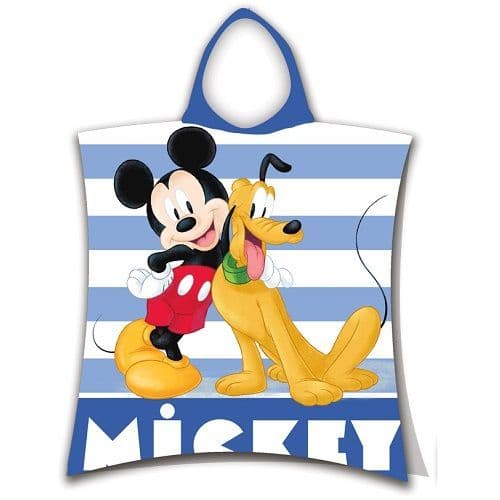 Disney Mickey Mouse & Pluto Official Kids Hooded Beach Poncho Towel  Cotton 2-6 yrs