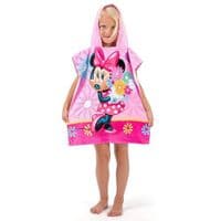 Disney Minnie Mouse Flower Official Kids Hooded Beach  Poncho Towel Cotton 2-6 yrs