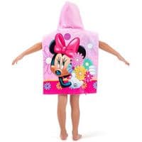 Disney Minnie Mouse Flower Official Kids Hooded Beach  Poncho Towel Cotton 2-6 yrs