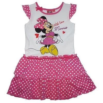 Disney Minnie Mouse Girls  Cotton Summer Dress 3-8 Years