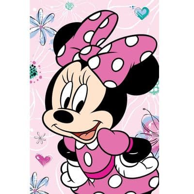 Disney Minnie Mouse Kids Fleece Microflannel Blanket Throw Soft & Cosy