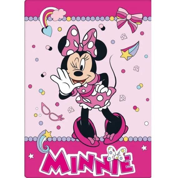 Disney Minnie Mouse Kids Toddler  Fleece Blanket Throw Soft & Cosy