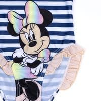 Disney Minnie Mouse One-Piece Blue Stripe Swimming Costume | Girls Swimwear 2-7 Years