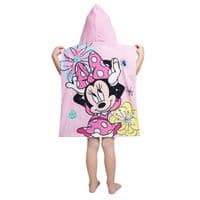Disney Minnie Mouse Pink Official Hooded Beach Poncho Towel Cotton 2-6 yrs