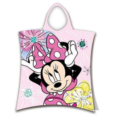 Disney Minnie Mouse Pink Official Hooded Beach Poncho Towel Cotton 2-6 yrs
