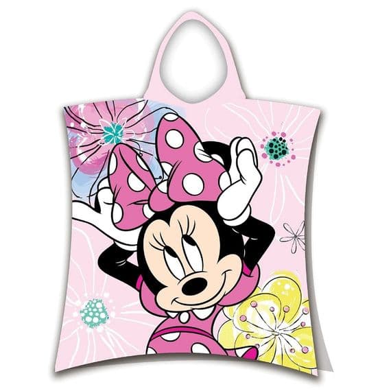 Disney Minnie Mouse Pink Official Hooded Beach Poncho Towel Cotton 2-6 yrs