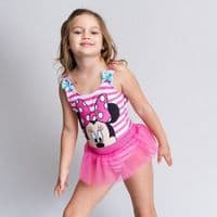 Disney Minnie Mouse Pink Stripe One-Piece Girls Swimsuit | 1-6 yrs